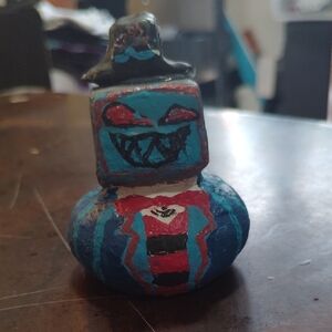 Handcrafted Blue and Red Figurine
